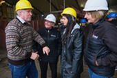 Fair Isle Ferry Skipper Ian Best discusses his ganzie with project participants