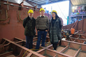 Standing in the first steelwork for the new Fair Isle ferry