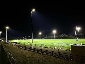 The New 3G pitch lit up by floodlights