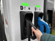 The power points on an EV charging point. 