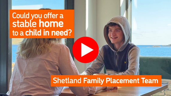 A clickable youtube banner taking you to a video about fostering featuring looked after young person Sebastian