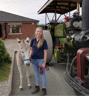 Hannah Langford Rhodes and Donkey