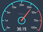 Broadband speed checker showing 30mbps