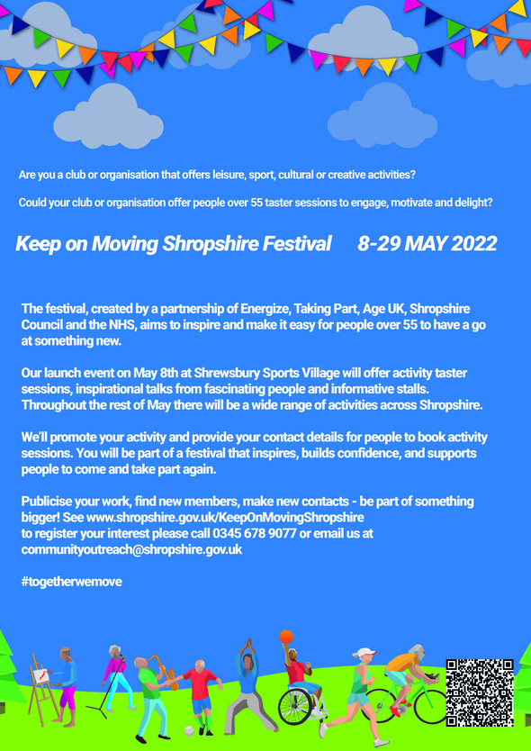 flyer for keep on moving festival requesting groups to register