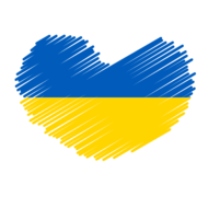 heart with Ukraine flag