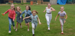 Girls running HAF programme