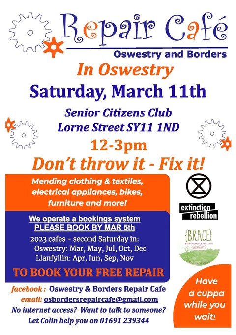 Oswestry repair cafe flyer