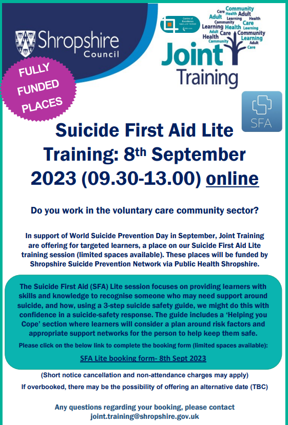 suicide first aid training poster
