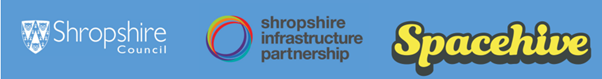 logos for Shropshire Council, Shropshire Infrastructure Partnership and Spacehive