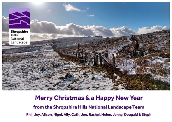warm wishes for a merry Christmas from the Shropshire Hills National Landscape team