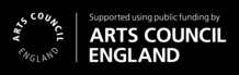 arts council england logo, black with white writing