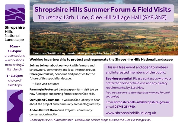 Invitation to our Summer Forum at Clee Hill Village Hall