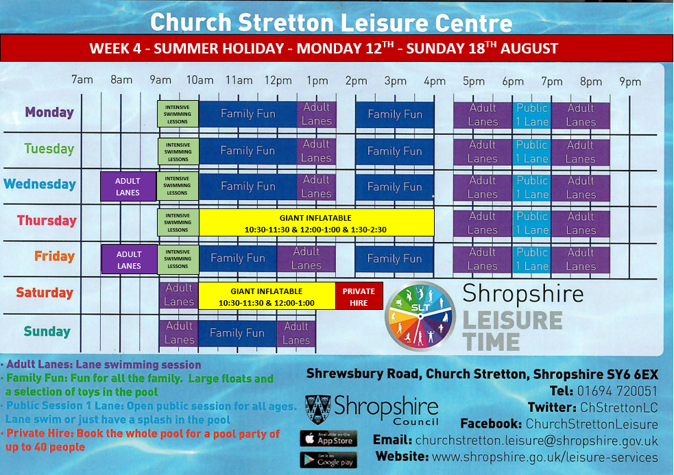 pool timetable week 4