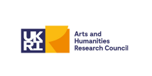 Arts and Humanities Research Council logo blue text, yellow square, blue square UKRI