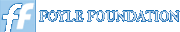 foyle foundation in white text on blue rectangle. two Fs in a blue square