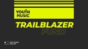 youth music trailblazer in neon green on dark grey background