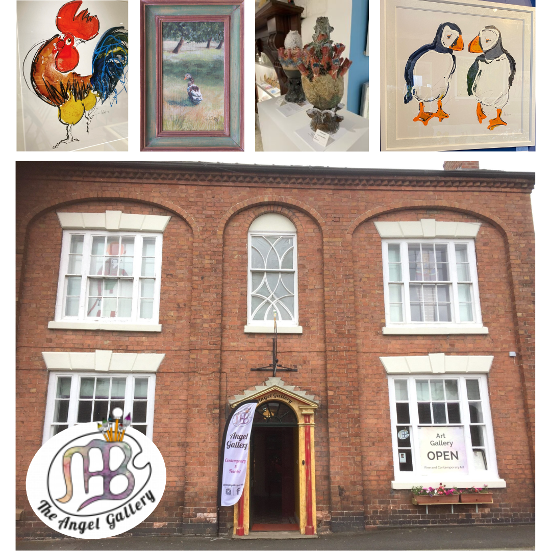 Angel Art gallery collage: a picture of the outside of the building and a selection of featured artwork