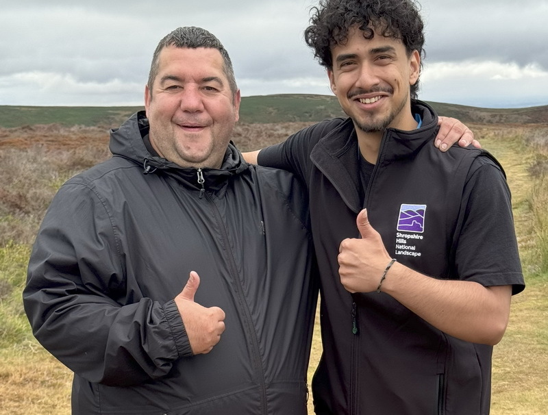 photo of project participant with Shropshire Hills National Landscape team member
