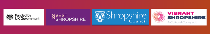uk government, invest in shropshire, shropshire council and vibrant shropshire logos