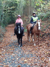 2 horse riders using the resurfaced bridleway to Wenlock Edge
