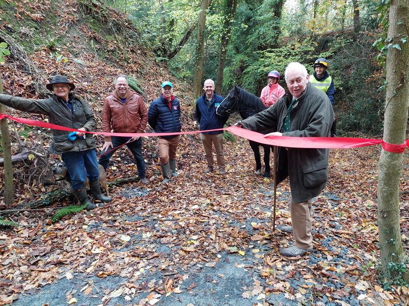 Landowner, Mr Goode, officially opening the resurfaced bridleway