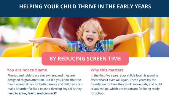Helping your child thrive in the Early Years by reducing screen time