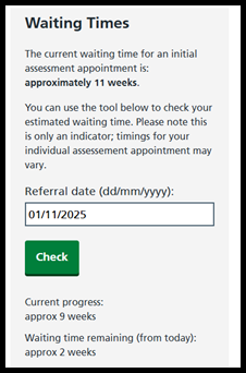 Waiting time tracker