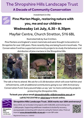 Pine Marten Talk 1st July, Mayfair Centre, 6.30pm