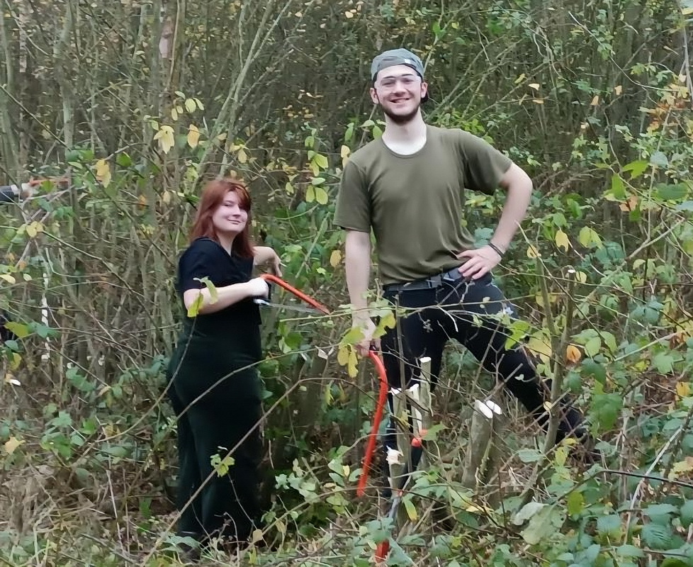 Young Rangers, Jasmine and Wülf in woodland