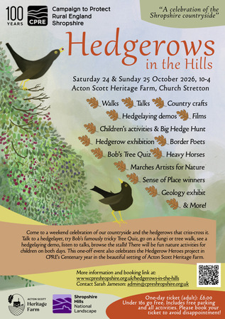 Hedgerows in the Hill event poster, 24 and 25 October