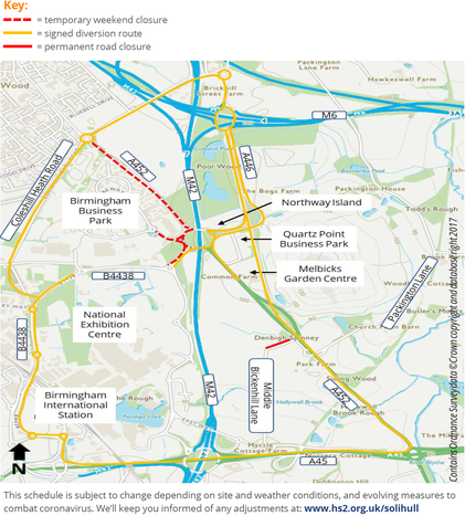 HS2 road closures map 