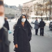 Lady wearing face mask