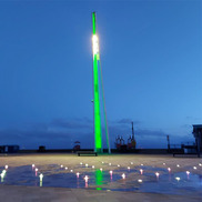 One of the lights on City Beach lit up green.