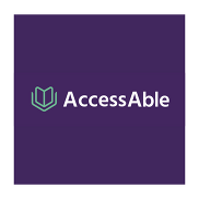 AccessAble logo featuring a white text the the word AccessAble on a purple bakground.