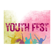 A graphic promoting the Youth Fest event. Below the text "Youth Fest" are four coloured silhouettes of young people.