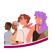 A graphic of a group of people's profile. They represent different backgrounds.