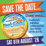 Feel Good Festival poster featuring information about the event on 8 August at Garon Park.