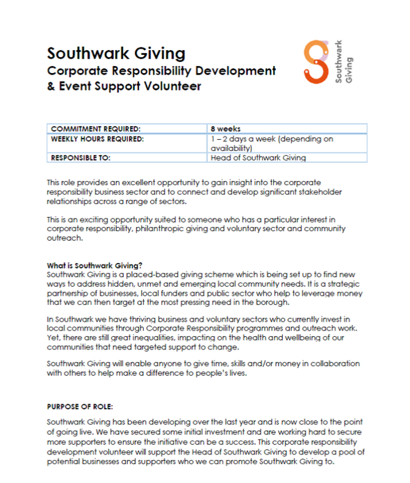 southwark giving