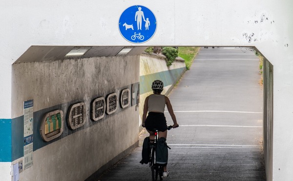 Cycling in underpass