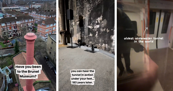 Screenshots from a video showing the Brunel Museum