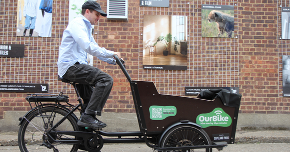 Photo of a man using a cargo bike