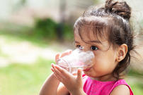 Hot weather child drinking water