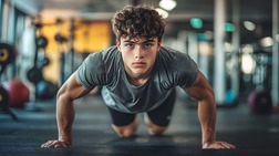Young boy male man at gym 