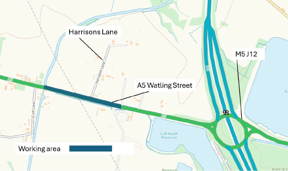 Roadworks A5 Watling Street