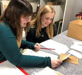 Volunteers working with the Archive and Heritage Team