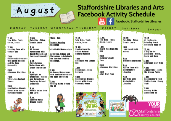 August Facebook Timetable