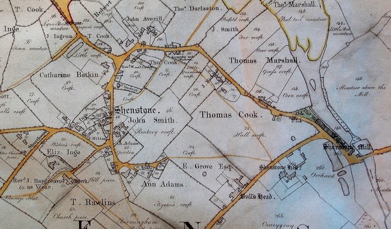 Enclosure map of Shenstone (extract)