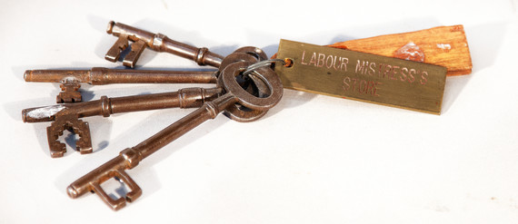 Bunch of keys and label from St Edwards, Cheddleton