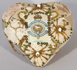 Heart shaped memento created during the First World War