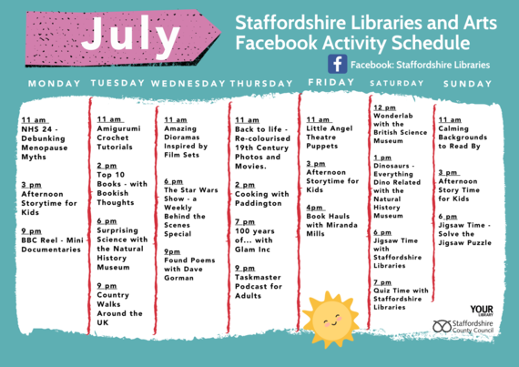 Library Facebook Timetable for July